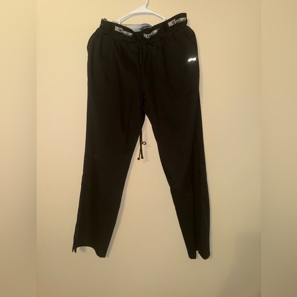 Black wide leg Greys Anatomy scrub bottoms